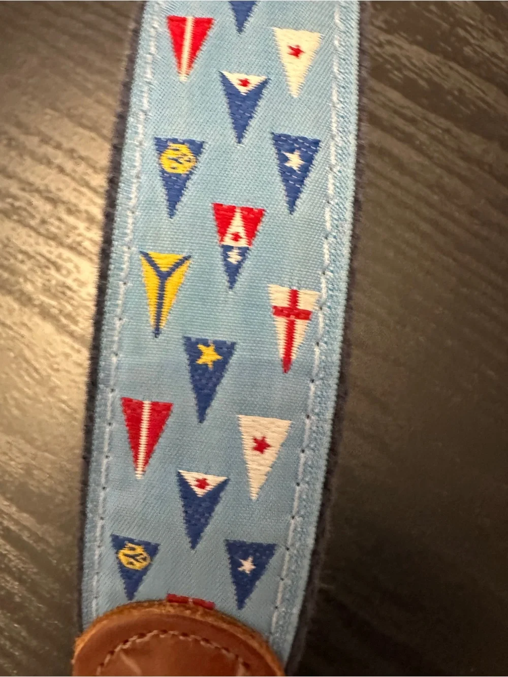 Preston Yacht Club Burgee Nautical Belt Size 34 Blue Leather Made USA